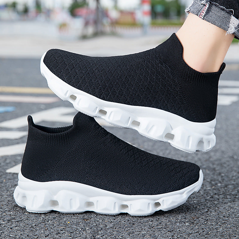 Damen Sportliche und atmungsaktive Slip-On Sneakers mit rutschfester Sohle EB