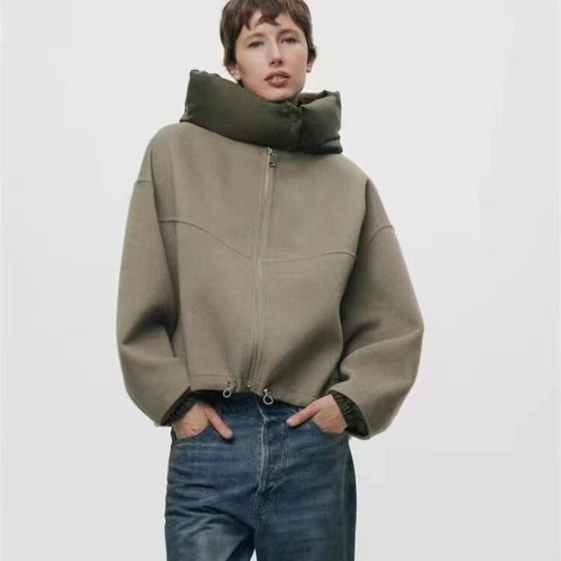 Damen Oversized Sweatjacke mit voluminösen Ärmeln und bequemen Taschen EB