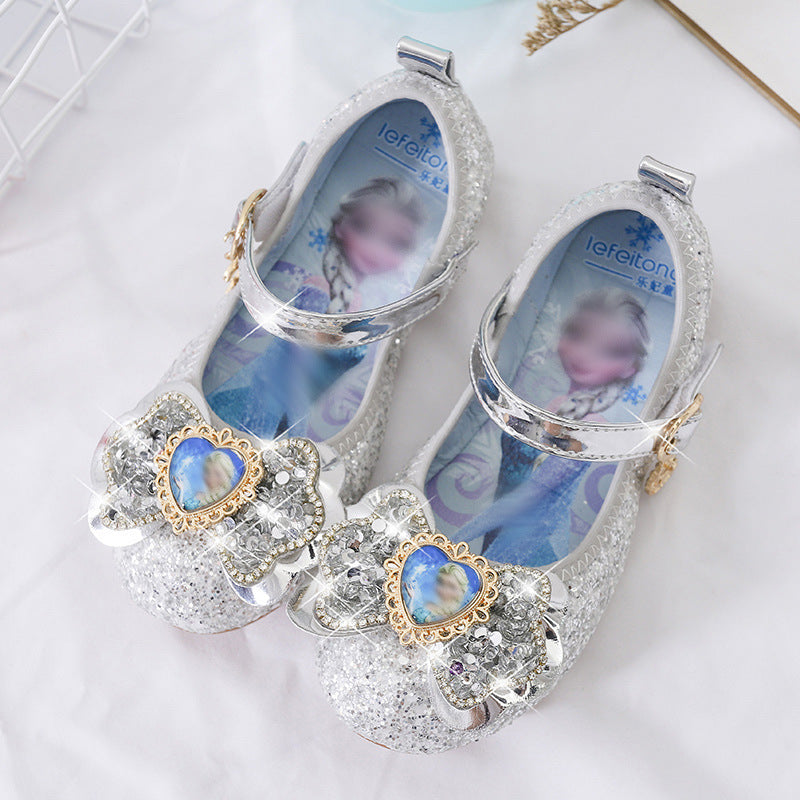 Mädchen Glitzernde Ballerina-Schuhe mit Herzdetaillierung EB