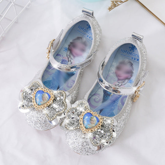 Mädchen Glitzernde Ballerina-Schuhe mit Herzdetaillierung EB