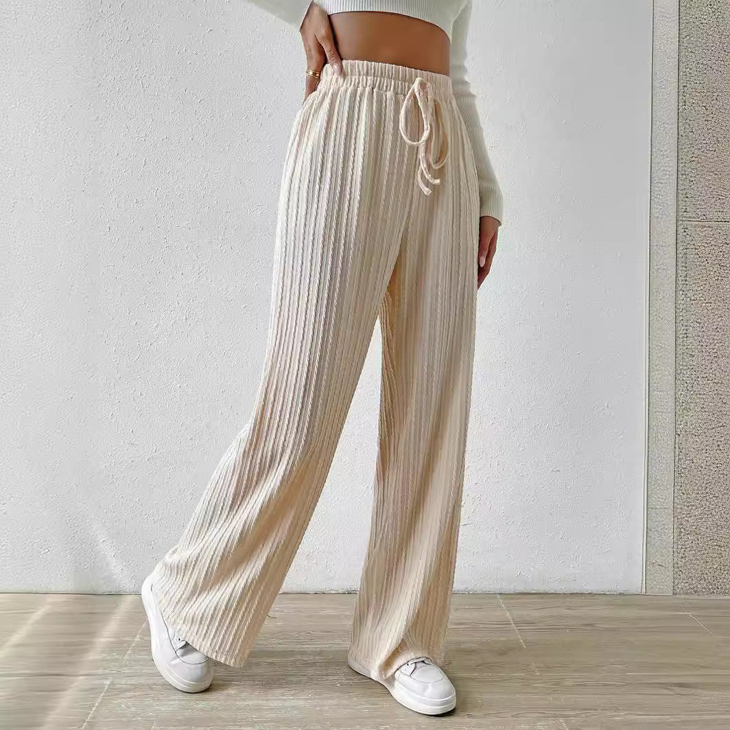 Damen Weite Freizeithose mit elastischem Bund und Raffungen EB