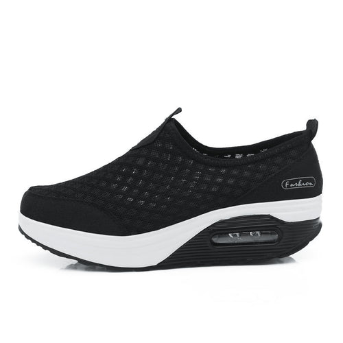Damen Bequeme Slip-On Sneakers mit atmungsaktivem Obermaterial und dämpfendem Fußbett EB