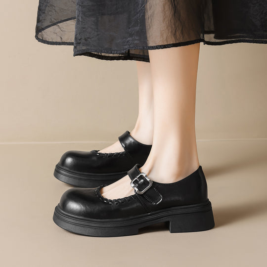 Damen modische Mary-Jane Schuhe mit dekorativem Schnallenverschluss EB
