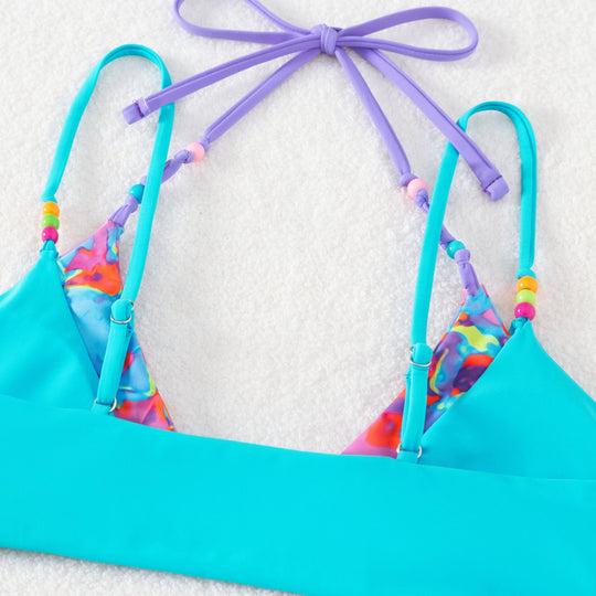 Damen verspielter Bikini mit buntem Floral-Design EB