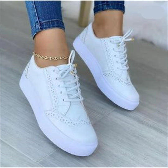 Damen Schnürer-Plateau-Sneaker im Brogue-Stil mit Komfortfußbett EB