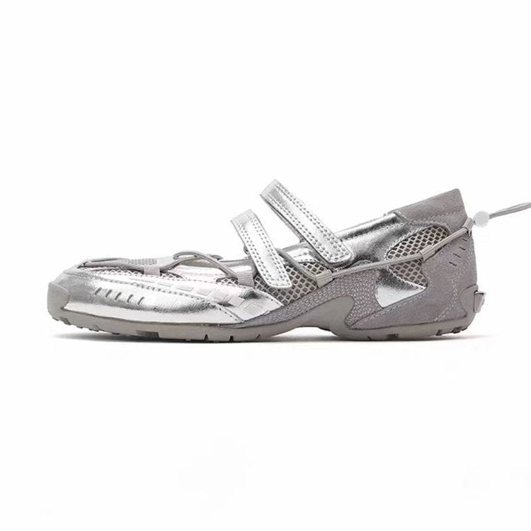 Damen modische Halbschuhe mit praktischem Klettverschluss und atmungsaktiver Mesh-Oberfläche EB