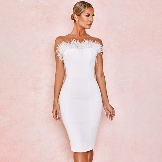 Damen Off-Shoulder Minikleid mit Schleifendetail und figurbetontem Schnitt EB
