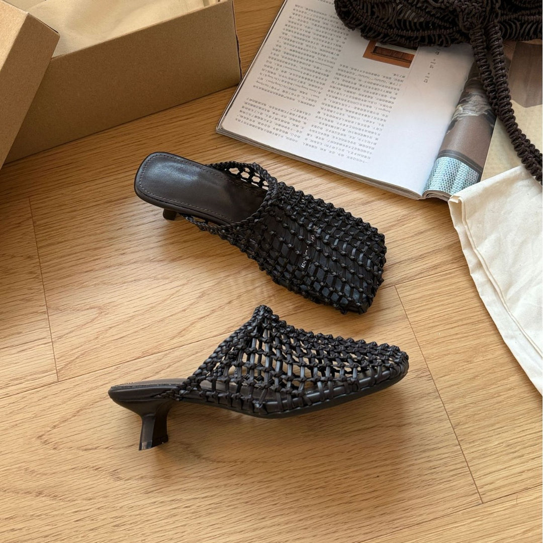 Damen Modische Clogs mit geflochtenem Design EB