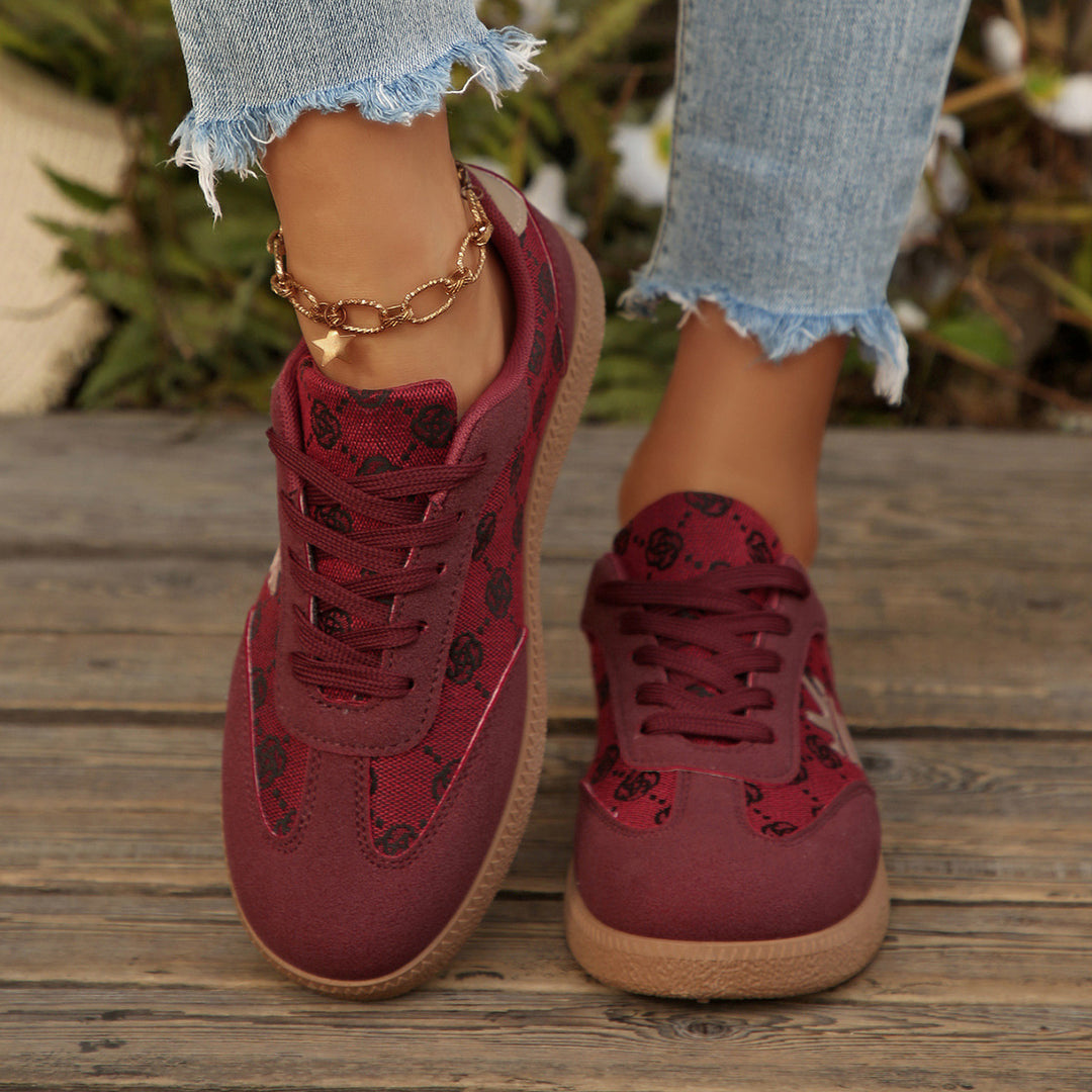 Damen Sportliche Sneakers mit bequemer samtiger Oberfläche und trendigem Grafikdesign EB