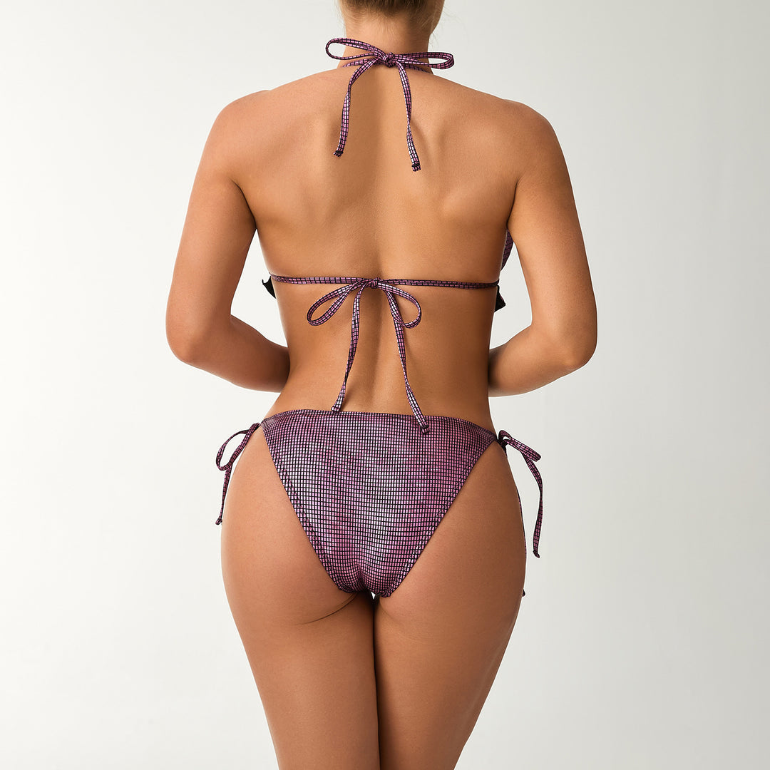 Damen Triangel-Bikini mit verspielten Rüschendetails EB