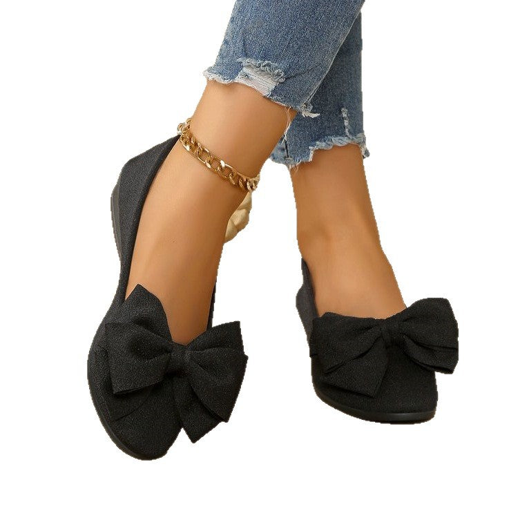 Damen elegante Ballerinas mit modischer Schleifen-Applikation EB