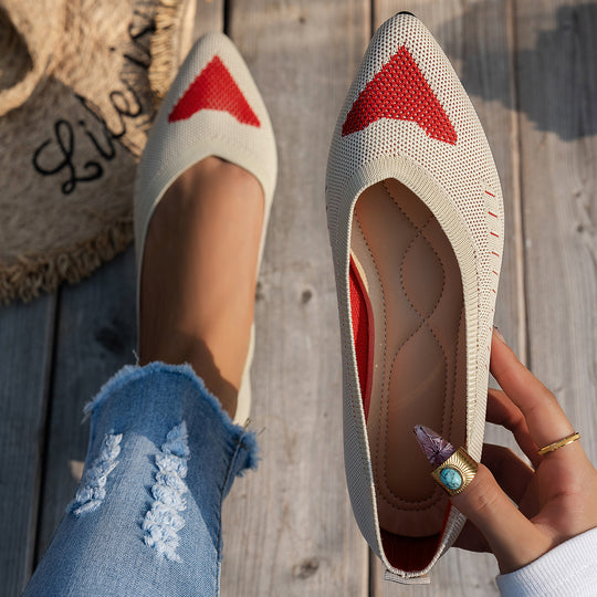 Damen Ballerinas mit kreativem Hahnentrittmuster und flexiblem Fußbett EB