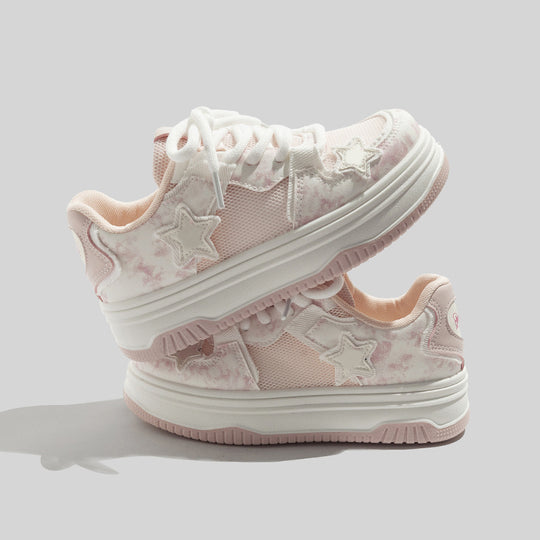 Damen Sneakers im sportlichen Style mit dekorativem Sternen-Muster und atmungsaktiven Obermaterialien EB
