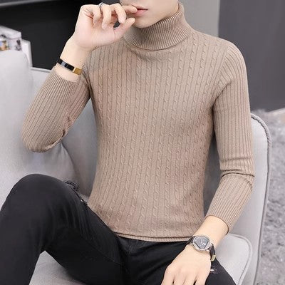 Damen Strickpullover mit hohem Kragen und Rippenmuster EB