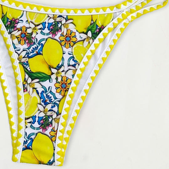 Damen Triangel-Bikini mit fröhlichem Zitrusmuster EB