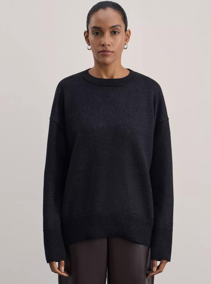 Damen weicher Strickpullover mit lässigem Schnitt und hochgeschlossenem Hals EB