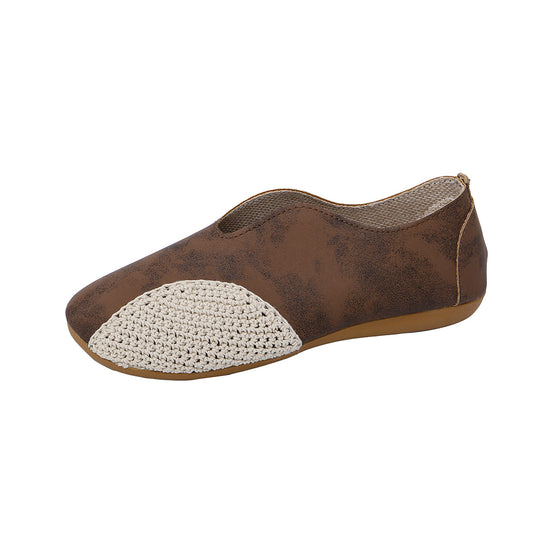 Damen Bequeme Ballerina-Schuhe mit modischem Häkel-Detail EB
