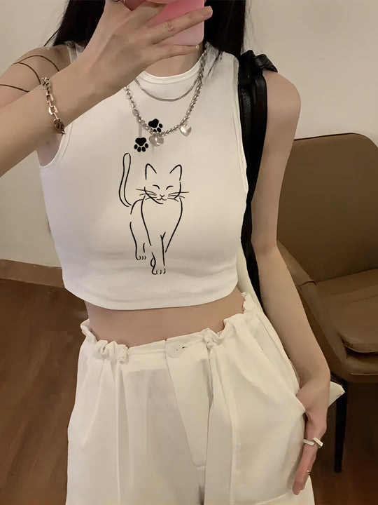 Damen Crop-Top mit kreativem Spruch und lässigem Schnitt EB