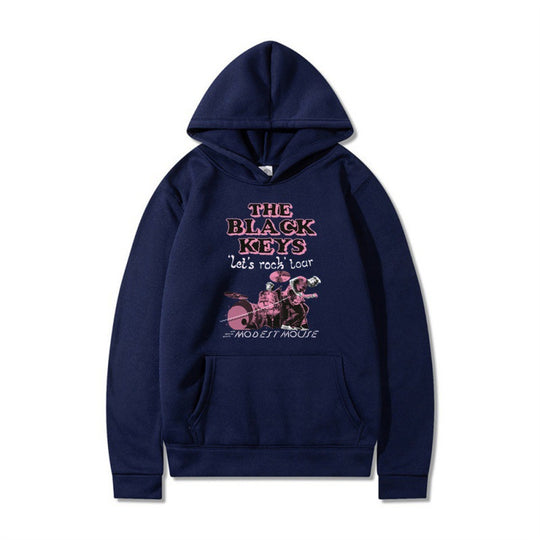 Damen Kapuzenpullover mit kreativem Rockband-Design und komfortabler Passform EB