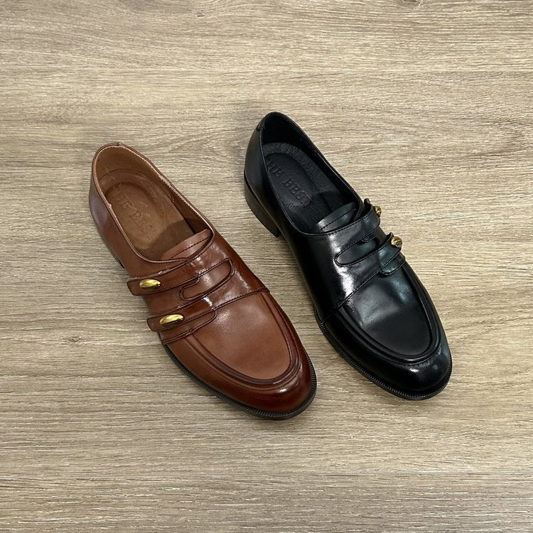 Damen elegante Mokassins mit modischen Doppelschnallen EB