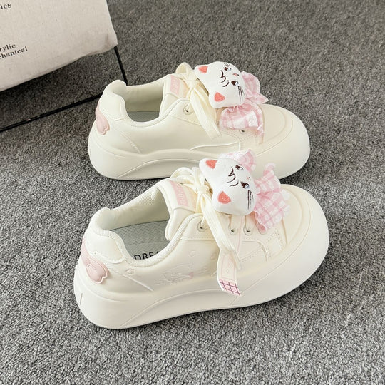 Damen Sportliche Sneaker mit verspieltem Katzenmotiv und weich gepolsterter Sohle EB