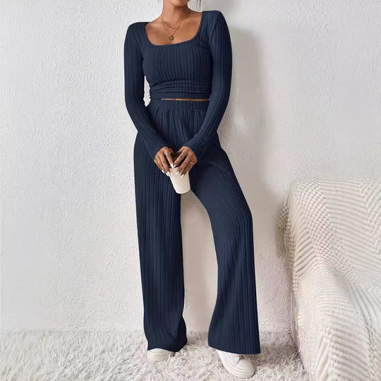 Damen Loungewear-Set mit elegantem strukturiertem Design EB