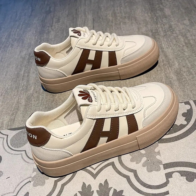 Damen Modische Plateau-Sneaker mit atmungsaktiver Oberfläche und rutschfester Sohle EB