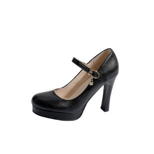 Damen Plateau-Pumps mit verstellbarem Riemchen und eleganter Schnalle EB