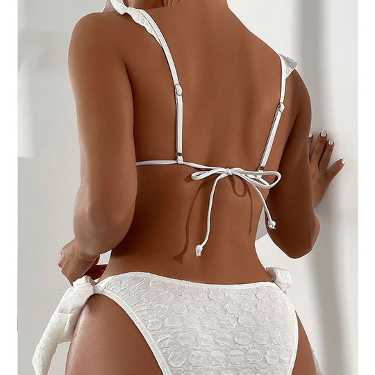 Damen Bikini-Set mit verstellbaren Trägern und frilly Details EB