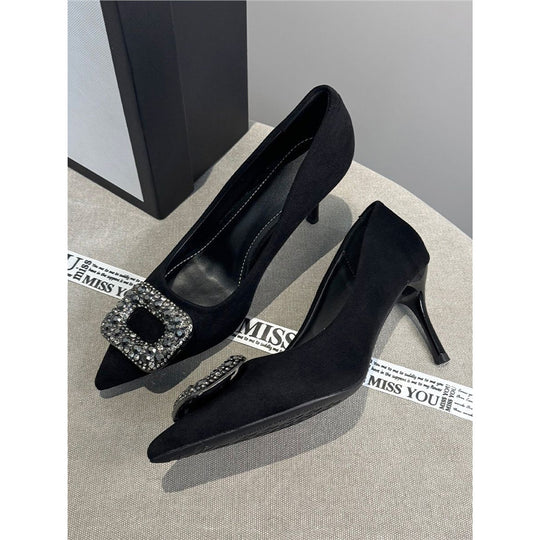 Damen elegante High Heel Pumps mit funkelnder Strassverzierung EB