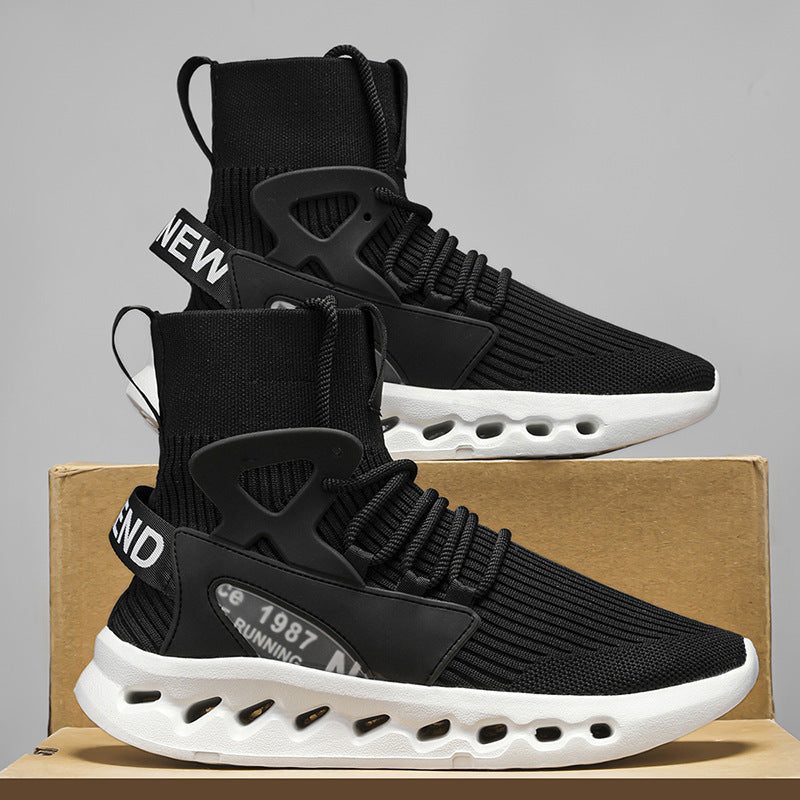 Damen Sportliche Lauf-Sneaker mit elastischem Strick-Obermaterial und rutschfester Sohle EB