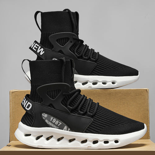Damen Sportliche Lauf-Sneaker mit elastischem Strick-Obermaterial und rutschfester Sohle EB
