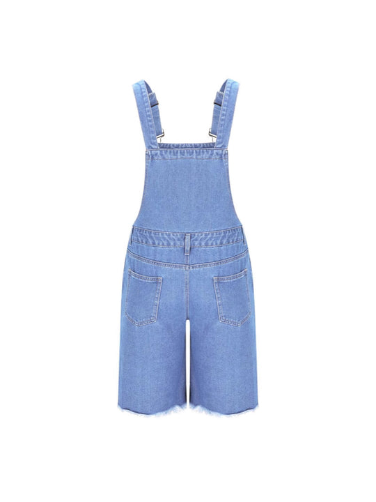 Herren Lässige Denim-Latzhose im distressed Look EB