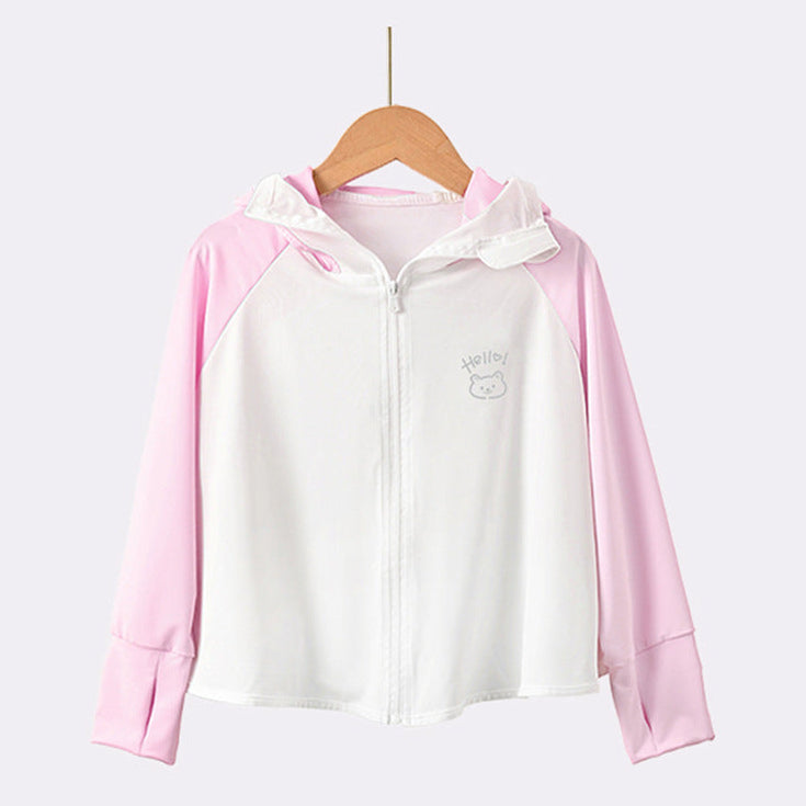 Mädchen Übergangsjacke mit Kapuze und niedlichem Tiermotiv EB