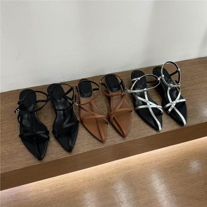 Damen spitze Slingback Sandalen mit elegantem Riemendesign EB
