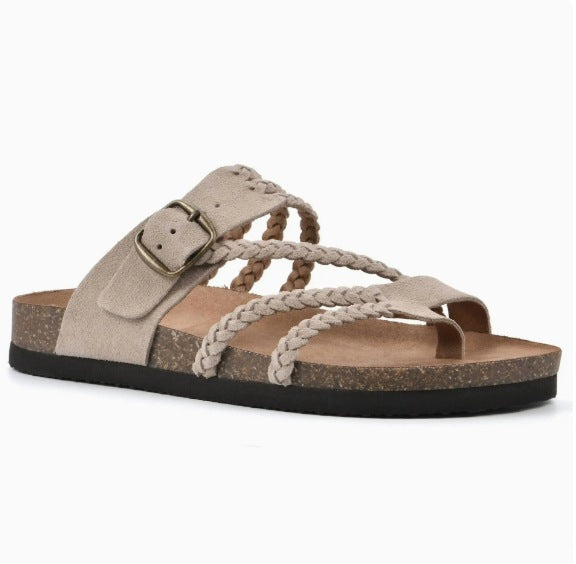 Damen Riemchen-Sandalen mit geflochtenem Design und verstellbarem Riemen EB