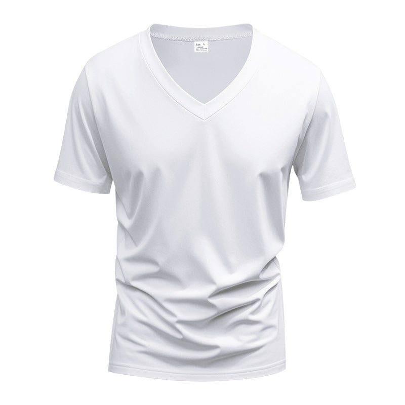 Herren nan V-Ausschnitt Funktionsshirt aus leichtem Interlock mit figurnahem Schnitt EB