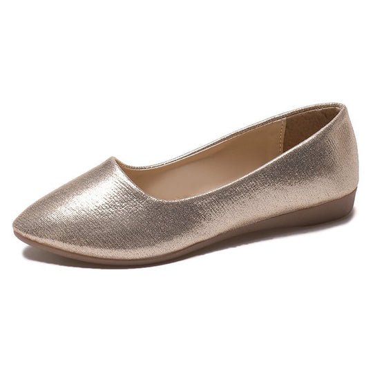 Damen elegante Ballerinas mit schimmerndem Obermaterial EB