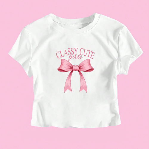 Damen Crop-T-Shirt mit witzigem Geburtstagsslogan und figurbetontem Schnitt EB