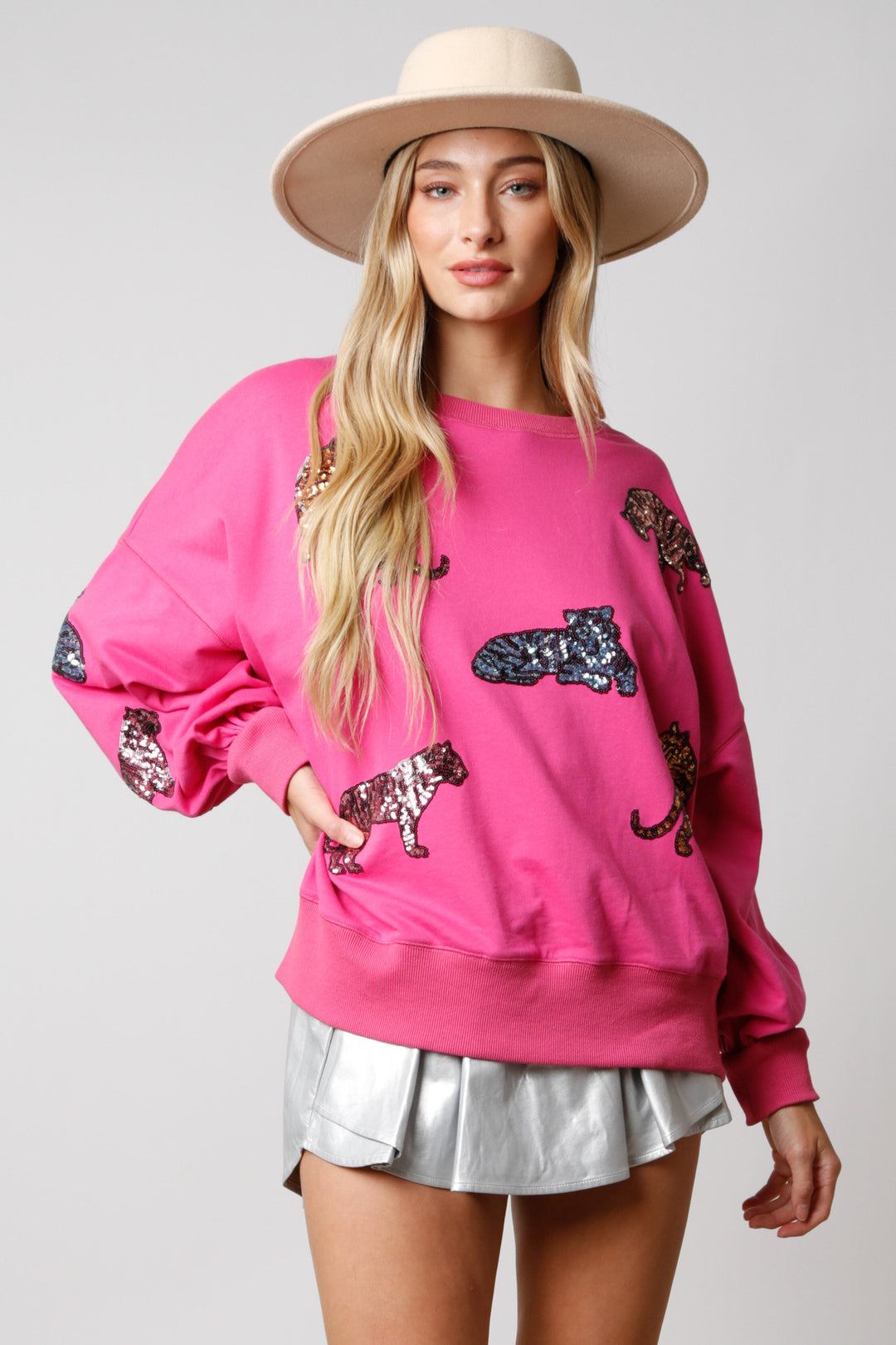 Damen Pullover mit glamourösen Tierapplikationen EB
