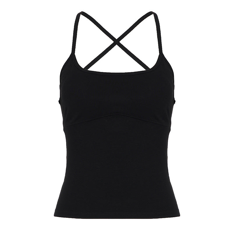 Damen Sportliches Spaghetti-Trägertop mit figurformenden Details EB