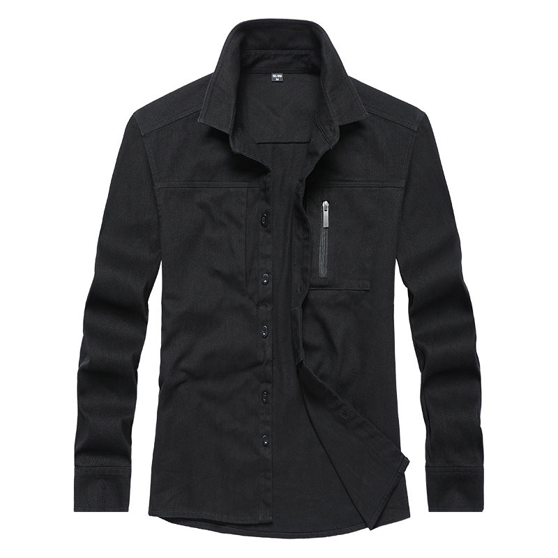Herren Langarmshirt mit praktischen Taschen und modernem Schnitt EB