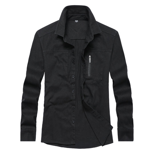 Herren Langarmshirt mit praktischen Taschen und modernem Schnitt EB