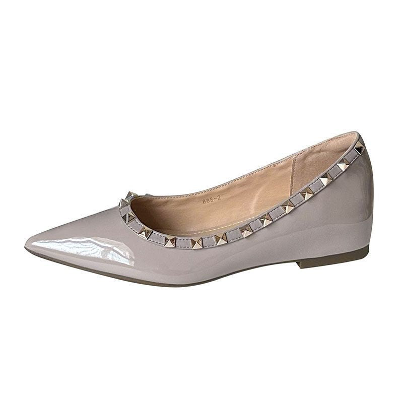 Damen spitze Ballerinas mit goldenen Nieten EB