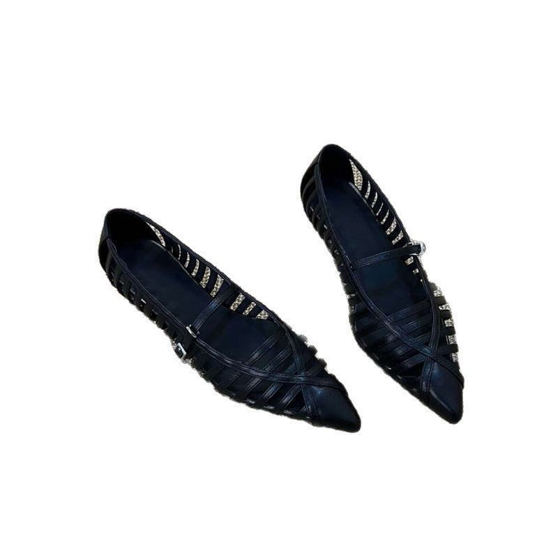 Damen Slingback Ballerinas mit raffiniertem Riemendesign EB