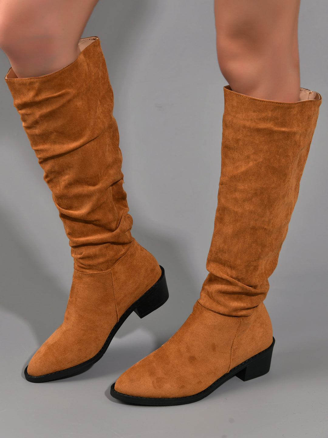 Damen modische Overknee-Stiefel aus weichem Wildleder EB