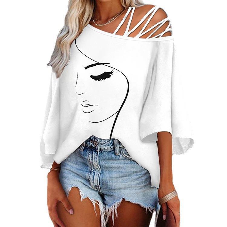 Damen Asymmetrisches Oberteil mit grafischem Design EB
