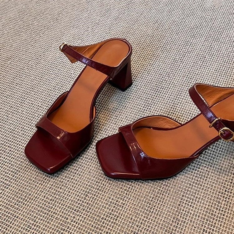 Damen Slingback Sandalen mit modischem Blockabsatz und elegantem Riemendesign EB