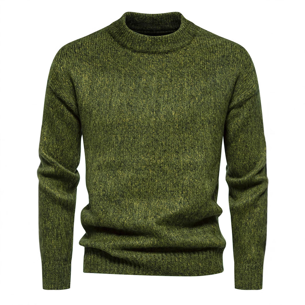 Herren Strickpullover mit hohem Kragen und strukturierter Oberfläche EB
