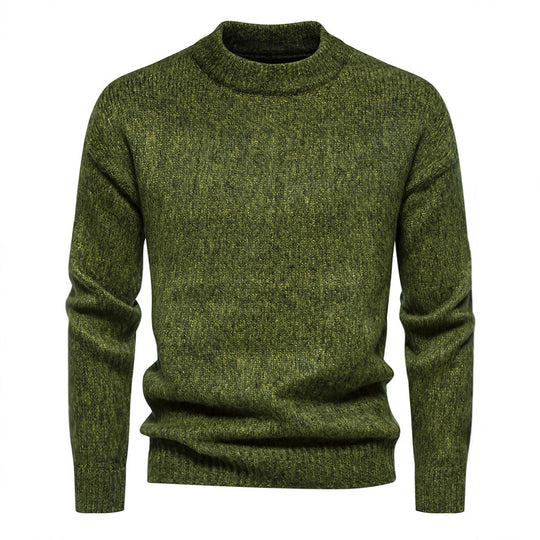 Herren Strickpullover mit hohem Kragen und strukturierter Oberfläche EB